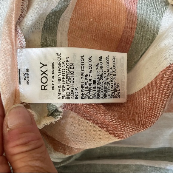 Roxy multicolor stripe spaghetti strap boho tank top NWT XL - Picture 11 of 11